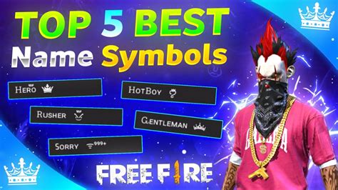 free fire nickname symbol.